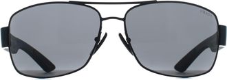 Prada Rectangle Mens Black Dark Grey PSB52S Metal - One Size