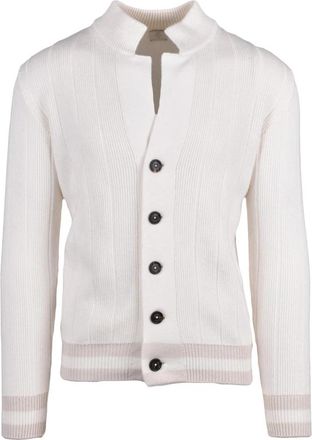 Eleventy Cardigan met knopen - Heren - Cashmere truien - Wit - S - Kasjmier - Truien & Vesten