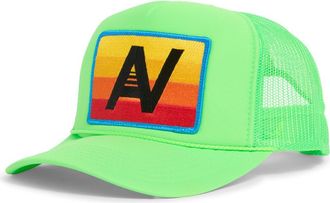Aviator Nation Logo Rainbow Trucker Hat in Neon Green at Nordstrom