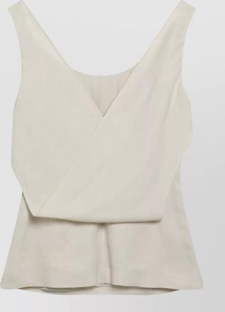 Brunello Cucinelli sleeveless v neck viscose linen top