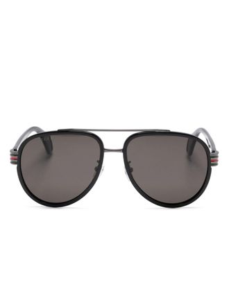 Gucci Zonnebril met piloten montuur - Zwart
