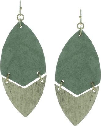 Olivia Welles Gold-Plated Quinn Split Earrings in Worn Gold /Mint at Nordstrom Rack