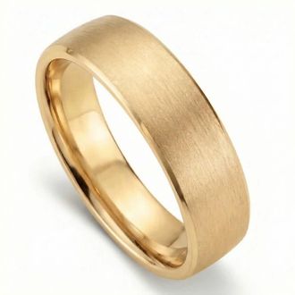 Pompeii3 Mens Brushed Beveled Edge Weddign Band 14k Gold or Platinum