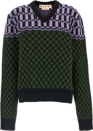 Marni Multicolor V Neck Sweater