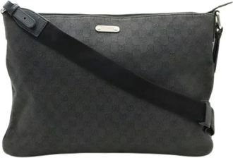 Gucci Pre-owned Cross Body Bags, female, Black, Size: ONE SIZE Pre-owned Canvas Crossbody Bag