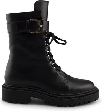 Deabused Veterlaarzen - Dames - Veterlaarzen - Zwart - 39 EU - Leer - Schoenen