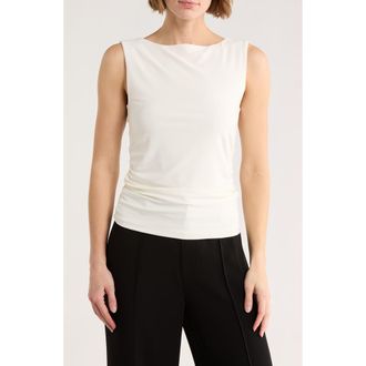 Leith Boat Neck Sleeveless Top in Ivory at Nordstrom Rack, Size X-Small