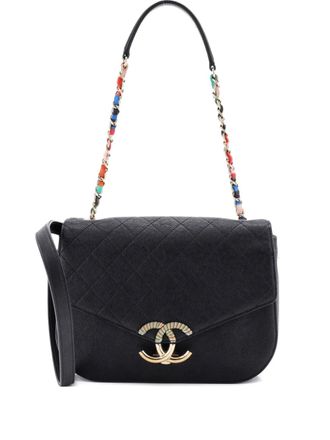 Chanel Thread Around Flap Bag Quilted Caviar Medium shoulder bag - Nero