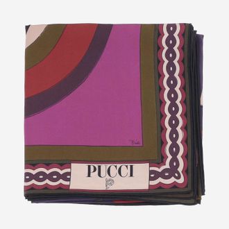 Emilio Pucci Womens Printed Silk Scarf Scarfs