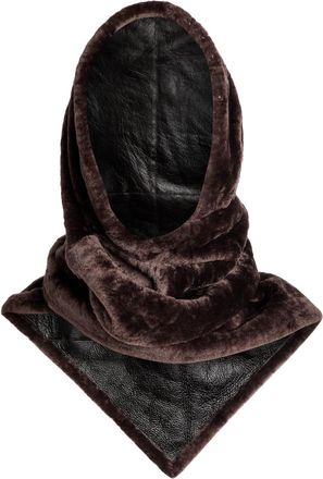 Nour Hammour Shearling Head Scarf - Brown - One Size
