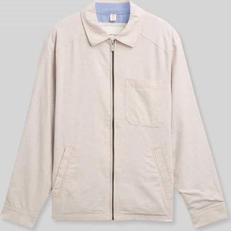 Tom Tailor Regular Fit Blouson aus Leinen-Baumwolle-Mix in Beige, Gr&ouml;&szlig;e XXXL