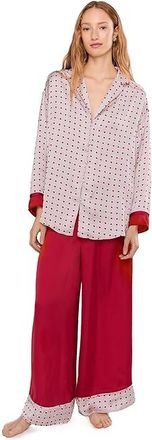 Free People Dreamy Days Pajama Set Womens Pajama Sets Heart Print : SM, Polyester