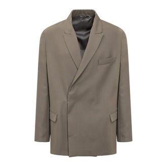 Costumein Jassen, Heren, Grijs, S, Grijze Double-Breasted Blazer Jas
