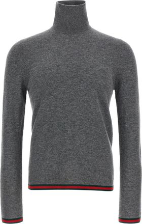 Gucci Web Ribbon Mesh Maglioni Grigio-Uomo