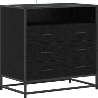 vidaXL Cajonera 3-caj&oacute;n Roble Negro 70 X 41 X 70 Cm Vidaxl