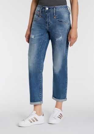 Herrlicher Boyfriend-Jeans HERRLICHER Shyra Tap Denim, Damen, Gr. 26, N-Gr, mid destroy, Denim/Jeans, Obermaterial: 98% Baumwolle, 2% Elasthan, 7/8-L&auml;nge, Jeans 