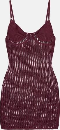 The Attico Crochet cotton-blend minidress