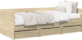vidaXL Cama De D&iacute;a Con Caj&oacute;n Roble Sonoma Madera De Ingenier&iacute;a Vidaxl