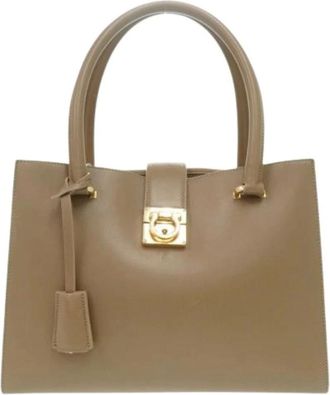 Ferragamo Pre-owned Handbags, female, Brown, Size: ONE SIZE Pre-owned Handbag