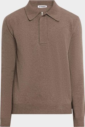 Jil Sander Men & apos;s Wool Zip Polo Sweater
