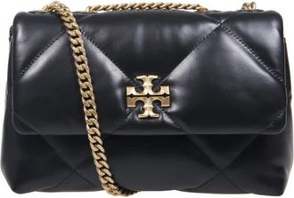 Tory Burch Diamant Quilt Schoudertas - Dames - Schoudertassen - Zwart - ONE Size - Leer - Tassen
