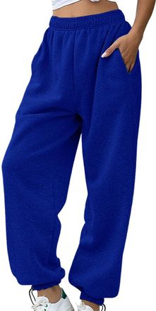 Generic Womens Cinch Sweatpants with Pockets Baggy Plain Tracksuit Bottoms Elasticated High Waist Wide Leg Trousers Running Workout Sports Trousers Harem Jogg