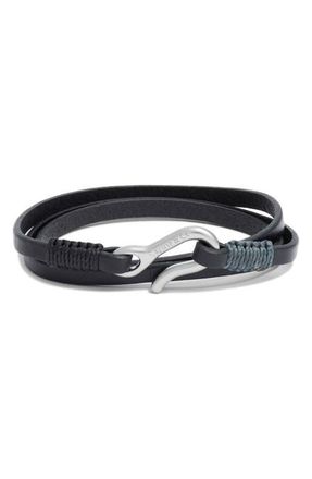 Caputo & Co. Leather Triple Wrap Bracelet in Black at Nordstrom