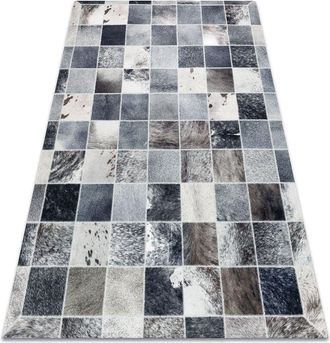 RugsX Carpet patchwork 21716 grey - Cowhide grey 160x230 cm