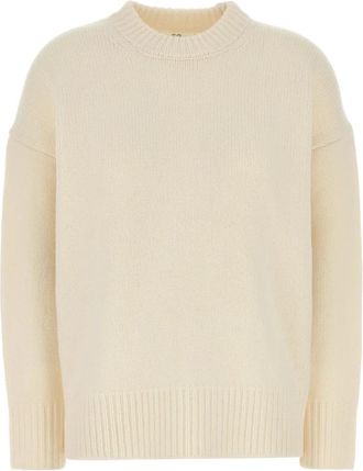 Co Oversized Crew Neck Sweater - Dames - Ronde hals truien - Beige - XS - Wol - Truien & Vesten