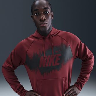 Nike Mens Therma-FIT Fleece Hoodie in Red | HV4062-619