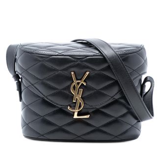 Saint Laurent Pre-owned Womens Quilted Lambskin Monogram June Box Bag - Black Leather - One Size