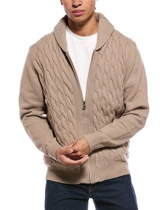 Weatherproof Vintage Shawl Collar Cable Cardigan