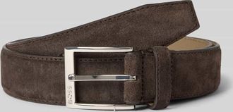 HUGO BOSS G&uuml;rtel aus echtem Leder in Dunkelbraun, Gr&ouml;&szlig;e 110