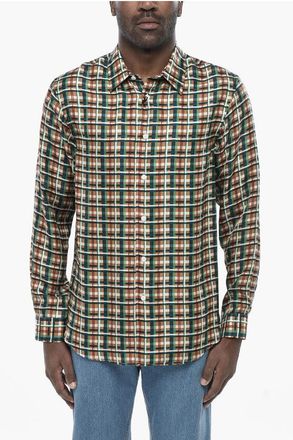 Corneliani CIRCLE Casual Checked Silk Shirt size 39