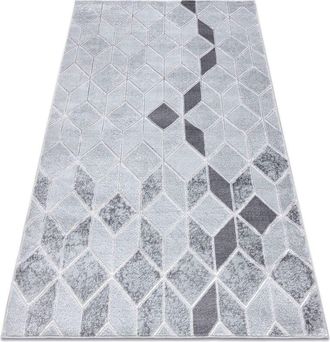 RugsX Rugsx - Alfombra mefe moderna B400 Cubo, geométrico 3D - Structural dos niveles de vellón gris grey 280x370 cm