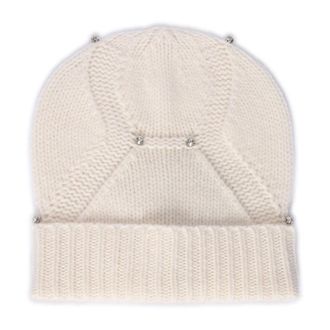 KANGRA Beanies, female, White, Size: ONE SIZE Cappello Losanghe Ricamo Caboucon