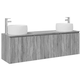 vidaXL Juego De Muebles De Ba&ntilde;o 3 Uds. Sonoma Gris 49,5 X 44,5 X 66 Cm Vidaxl
