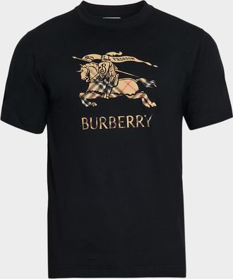 Burberry Mens Check EKD Cotton T-Shirt
