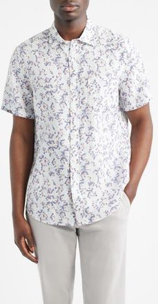 Nordstrom Fan Floral Print Short Sleeve Shirt in Blue Bijou Fan Floral at Nordstrom, Size Xxx-Large