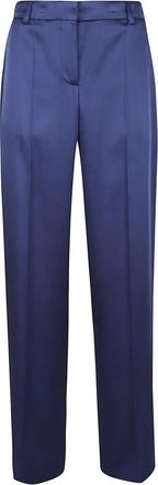 Stella McCartney Oversized Satin Cargo Broek - Dames - Straight fit broeken - Blauw - XS - Leer - Broeken
