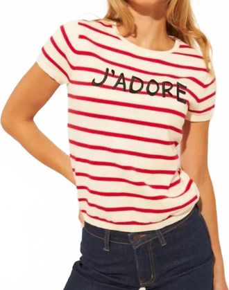 John & Jenn Nicolas Sweater In Red And White