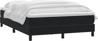 vidaXL Cama Box Spring Con Colch&oacute;n Terciopelo Negro 140x210 Cm Vidaxl