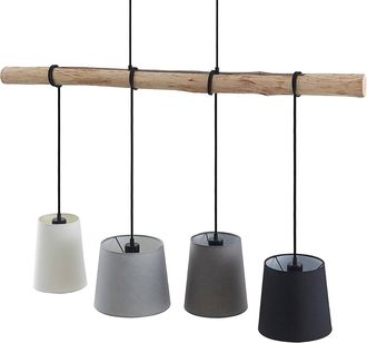 Lindby L&aacute;mpara Colgante hinai En Blanco De Textura, Tela, Tejido, Seda - Lindby