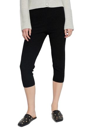 Chlo&eacute; Womens Knit Leggings Black Trousers
