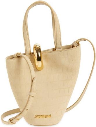 Jacquemus Le Petit Bambola Suede Handbag in Beige 150 at Nordstrom