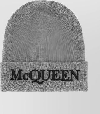 Alexander McQueen cashmere knit logo beanie