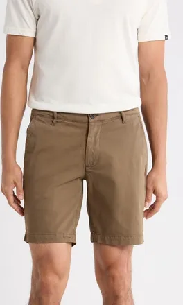 AG - Adriano Goldschmied Wanderer 8.5-Inch Stretch Cotton Chino Shorts in Soft Mushroom at Nordstrom, Size 34