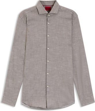 HUGO BOSS Slim-fit shirt in cotton and linen
