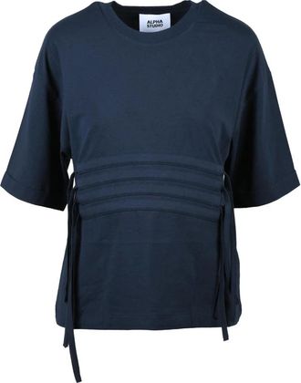 Alpha Studio T-Shirt - Dames - T-shirts - Blauw - S - Katoen - Tops