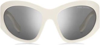 Marc Jacobs 62mm Rectangular Sunglasses in Ivory/Silver Sp at Nordstrom